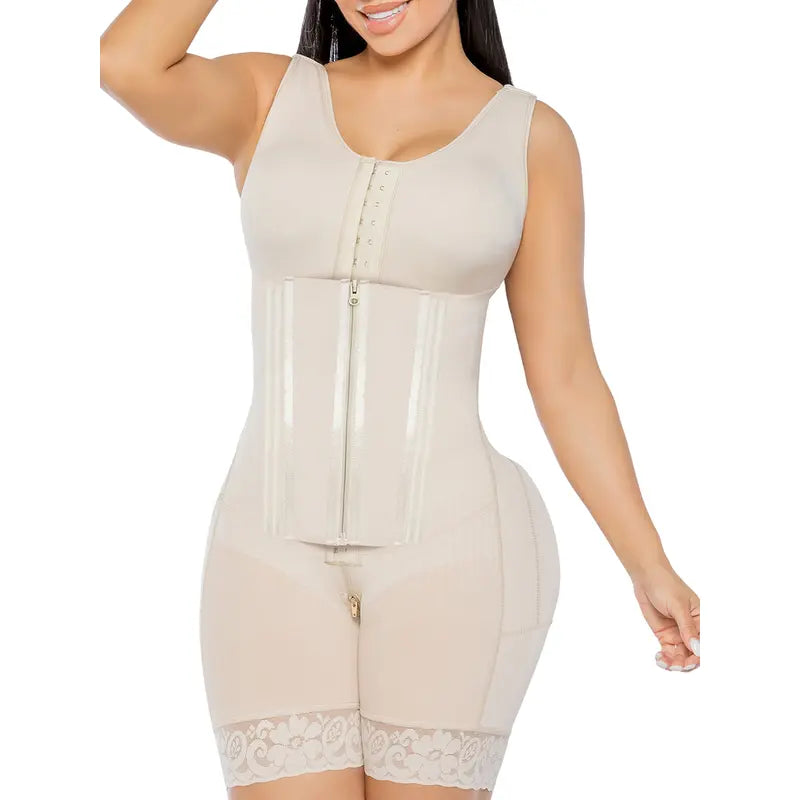YIANNA Overbust Fajas Colombianas Shapewear for Women Tummy Control Body Shaper Girdles Waist Snatched Garment